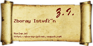 Zboray István névjegykártya